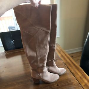 Sole Society Catalina Over The Knee Tan Boots